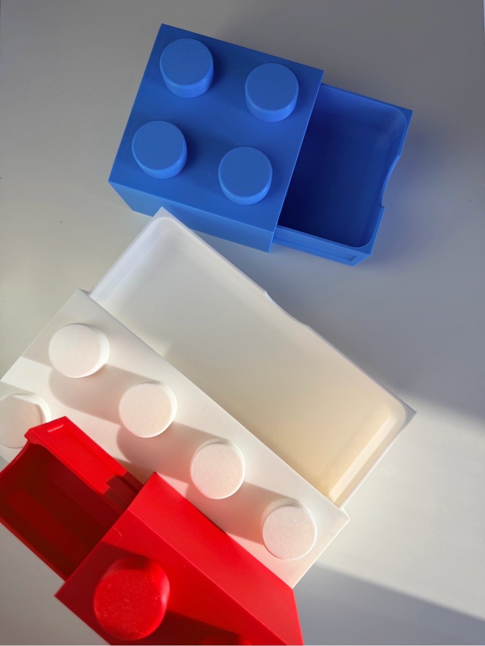 Modular LEGO Style Desk Organizer Drawers Color Block Storage Set - Picture 3 of 9